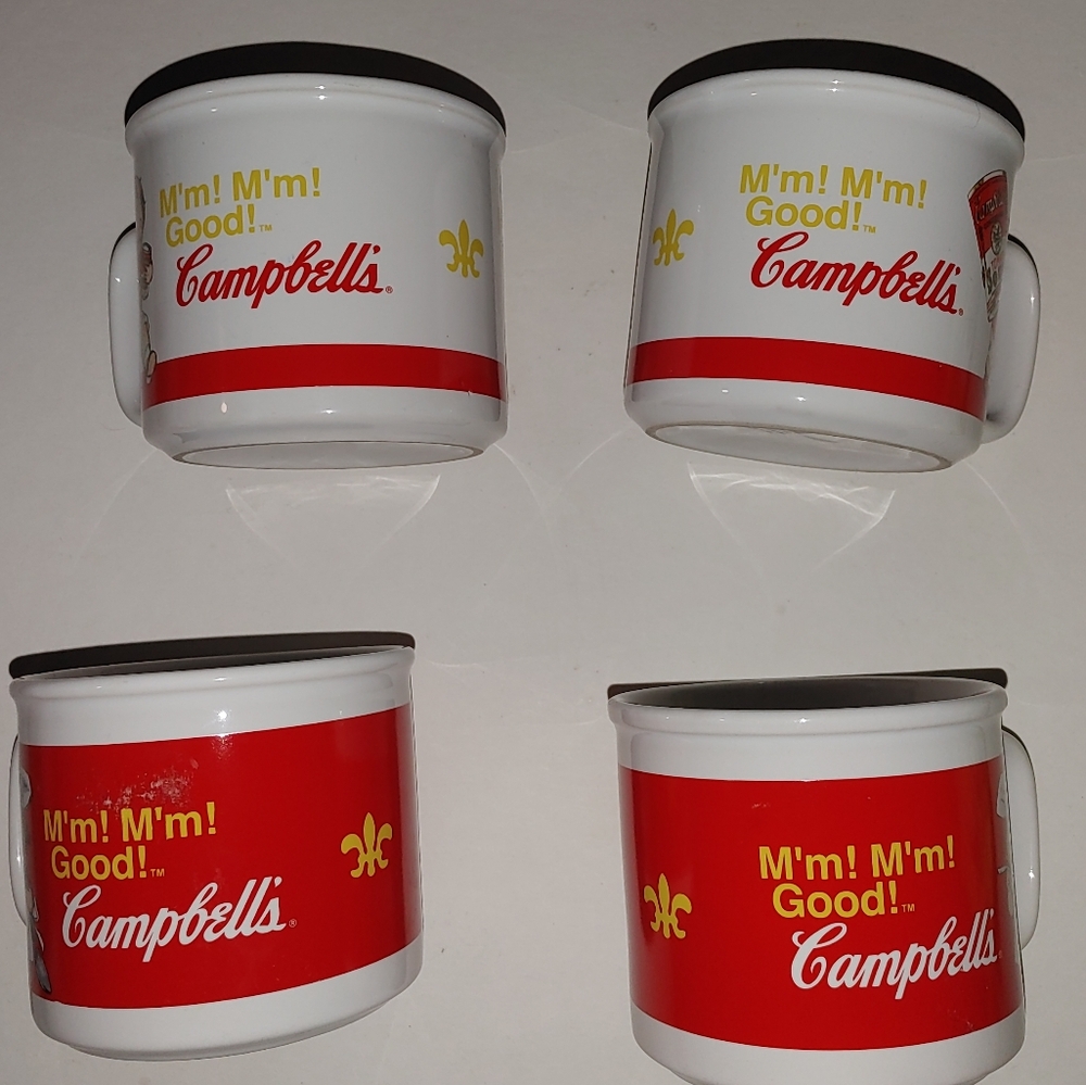 Vintage 2004 Set Of 4 Campbell's Soup Soup Mugs